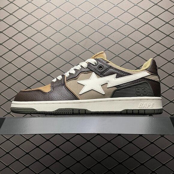 A Bathing Ape Bape SK8 Sta Sneakers in Brown Ivory